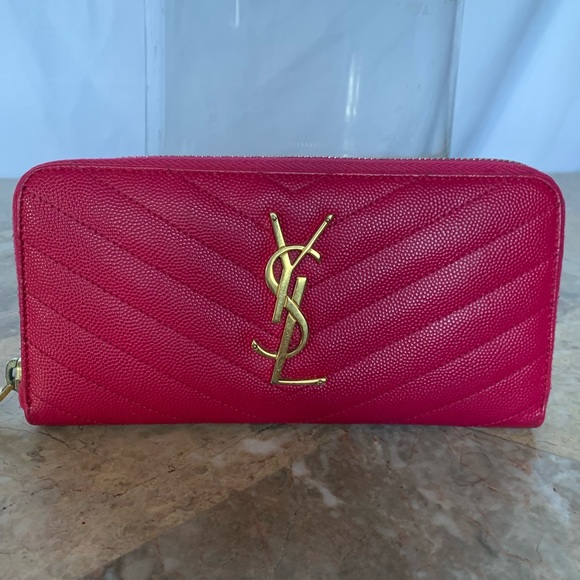 Yves Saint Laurent Handbags - Ysl long caviar zip wallet